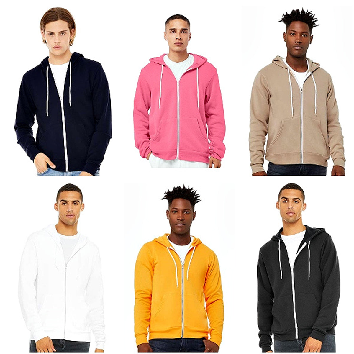 Bella Canvas Zip Up Hoodies - 18 pieces per case