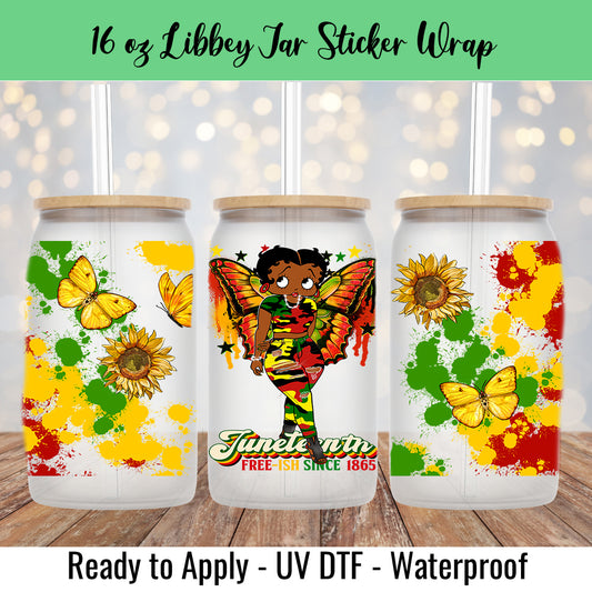 BB Butterfly Sunflower 16 Oz UV DTF Sticker Wrap