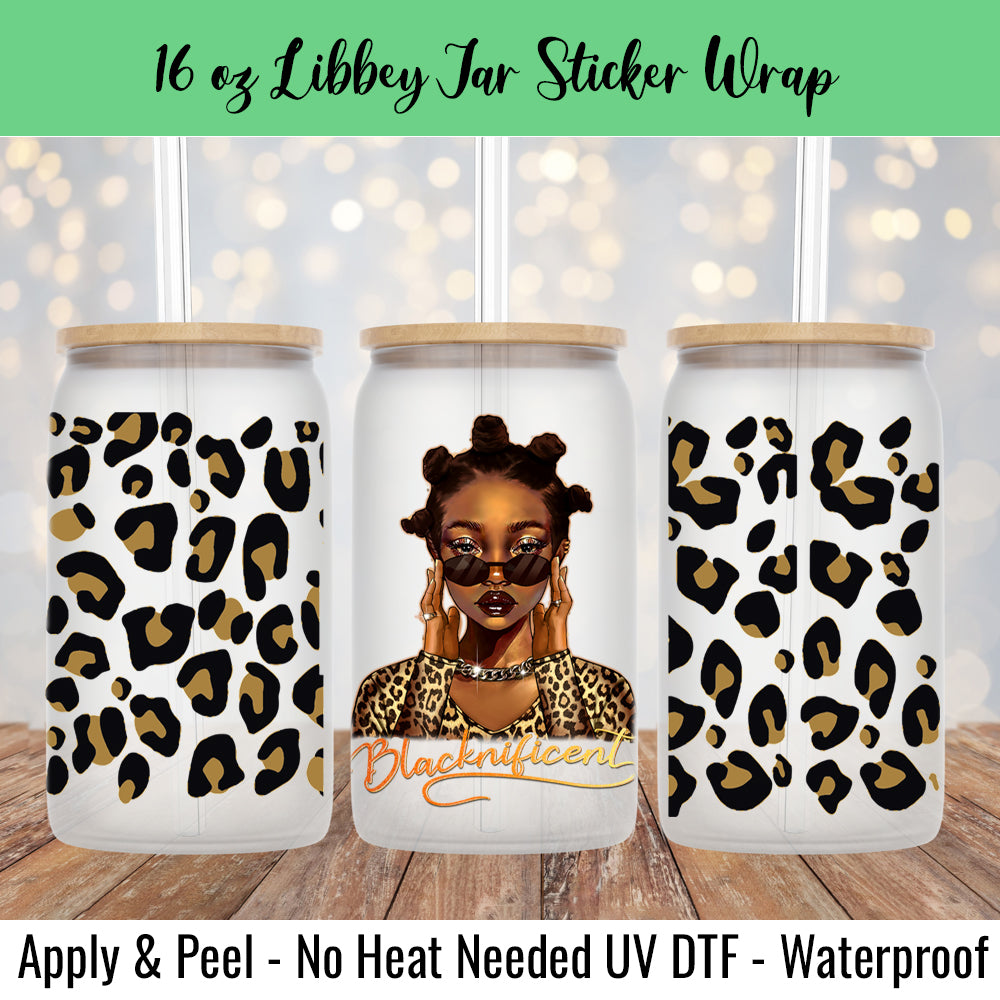 Blacknificent Bantu 16 Oz UV DTF Sticker Wrap