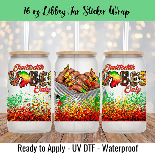 Juneteenth Nails 16 Oz UV DTF Sticker Wrap