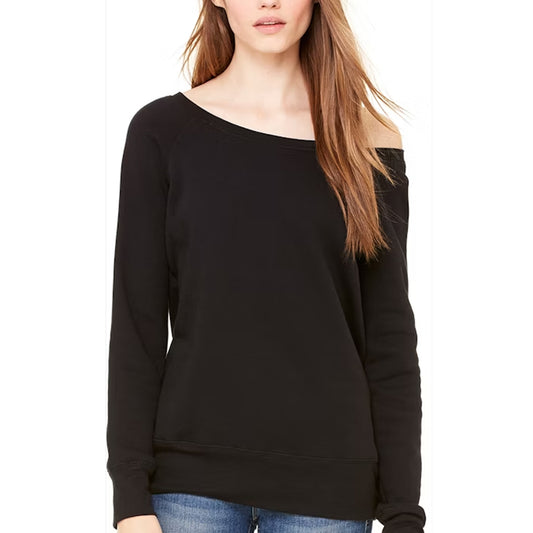 Bella Canvas Black Wide Neck Sweatshirt - 13 pieces per case