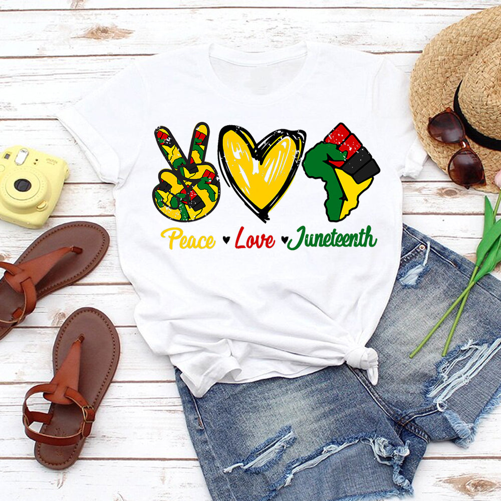 Peace Love Juneteenth Yellow Heart DTF Transfer – siplearnpress