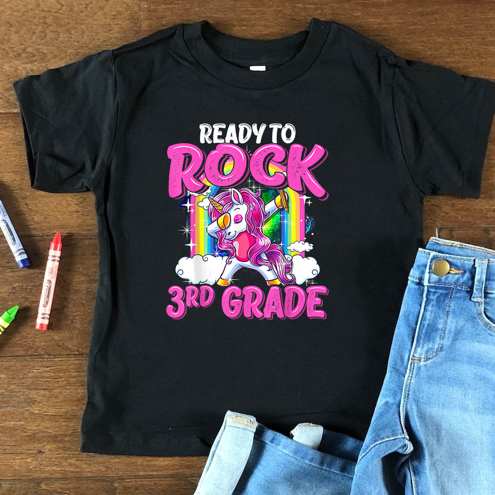 Ready to Rock 3rd Grade Unicorn Dab DTF Transfer