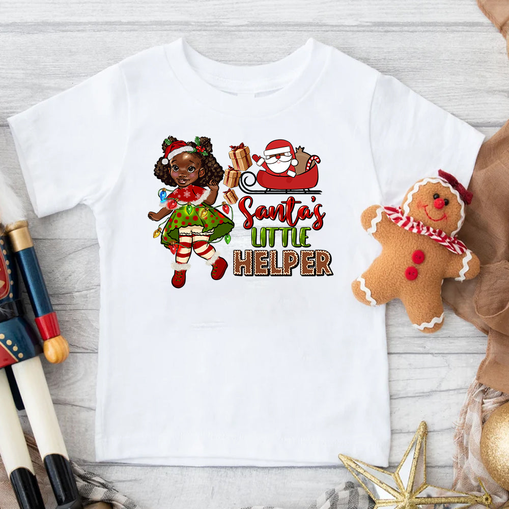 Santas Little Helper Little Girl DTF Transfer