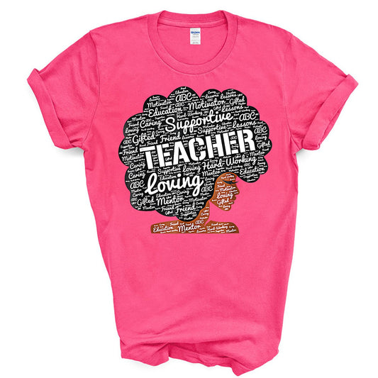 Teacher Afro DTF Transfer