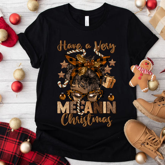 Very Melanin Christmas Curly Black DTF Transfer